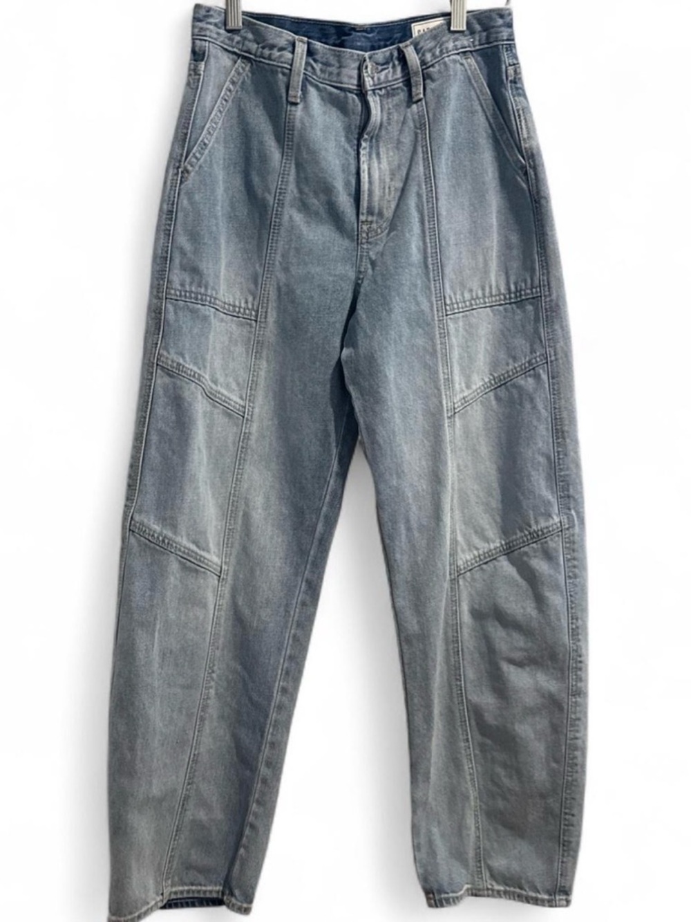 GAP 27/4R High Rise Barrel Seam Detail Jeans | Light Wash | 100% Cotton